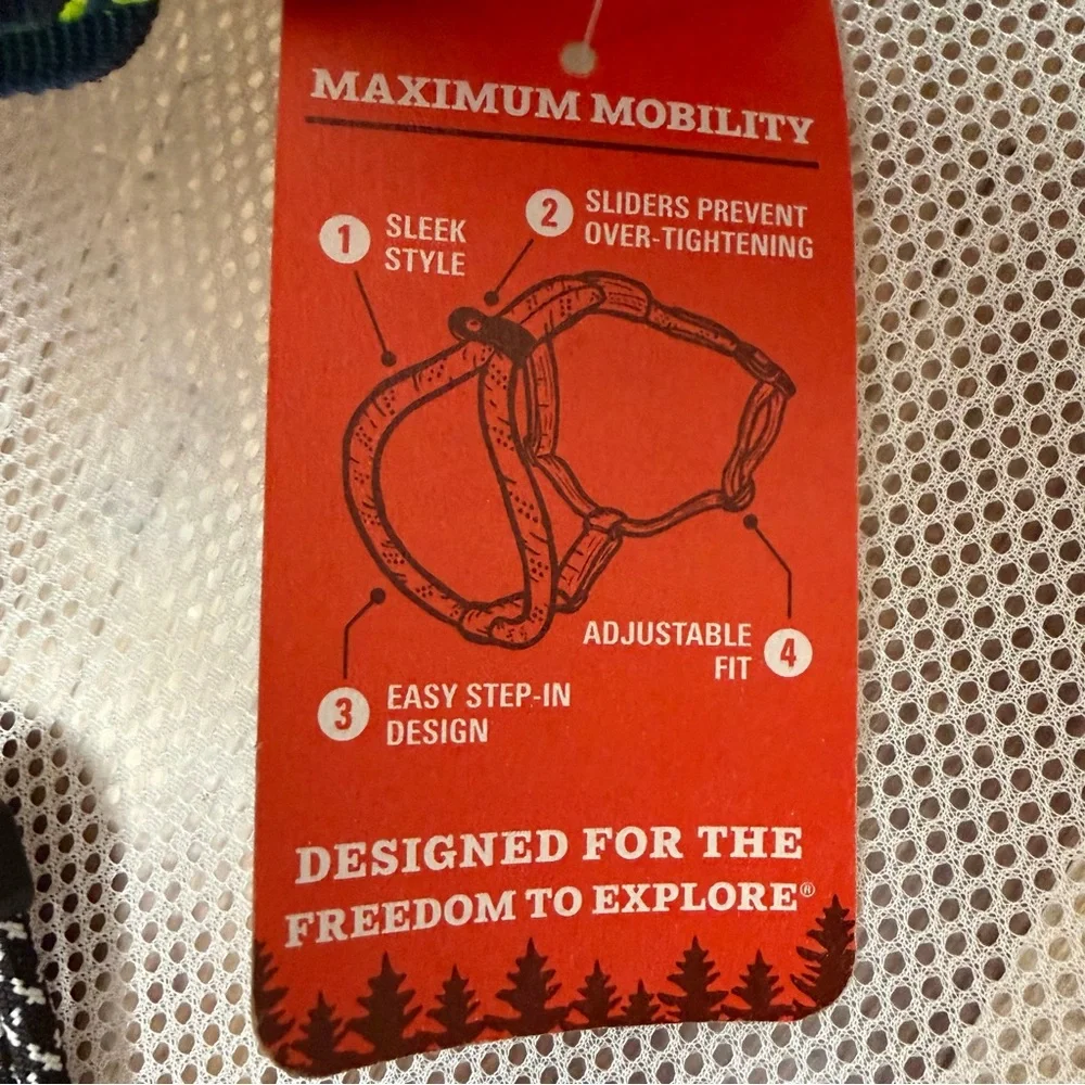 NWT Arcadia Trail Rope Dog Harness XL Blue Neon Step-In Adjustable Hike Camping